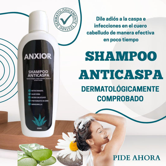 Shampoo Anti Caspa Premium ANXIOR –  Mas masajeador de cuero cabelludo gratis